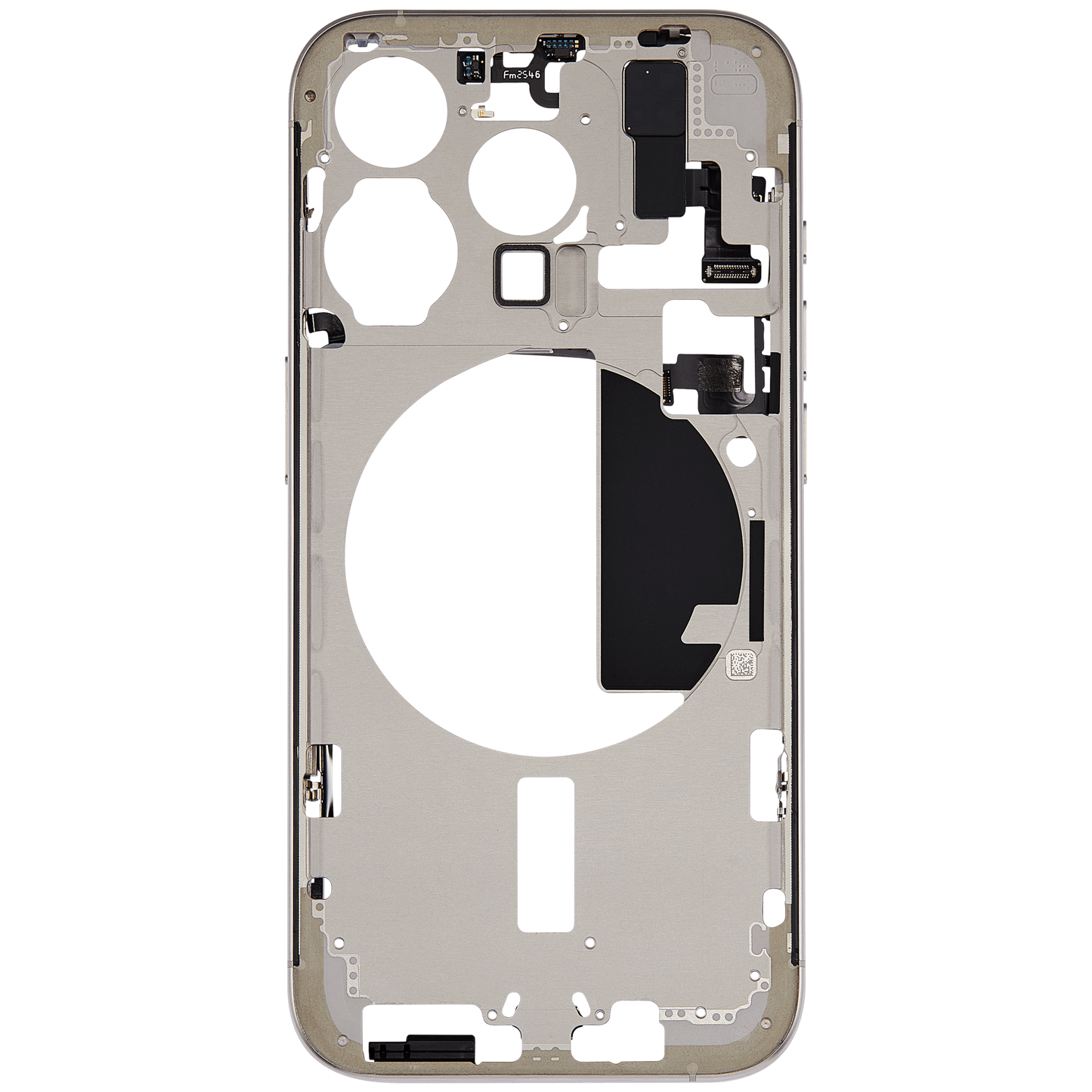 Mid-Frame Housing W/ Small Parts For iPhone 15 Pro (US Version) (Used OEM Pull: Grade A) (Natural Titanium)