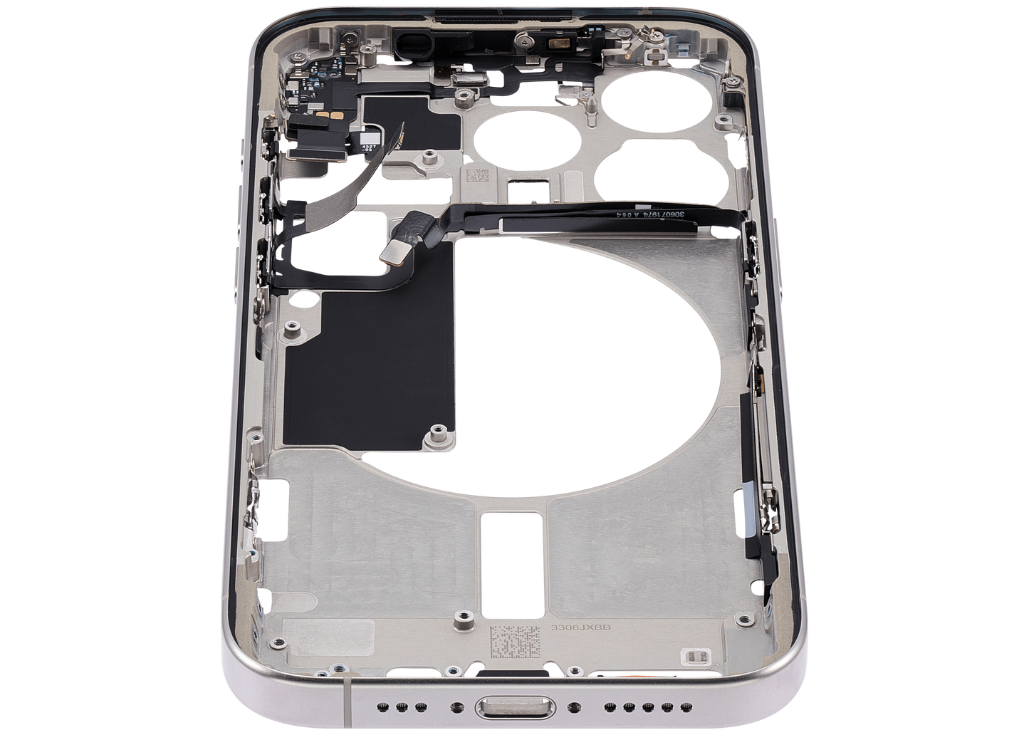 Mid-Frame Housing W/ Small Parts For iPhone 15 Pro (US Version) (Used OEM Pull: Grade A) (Natural Titanium)
