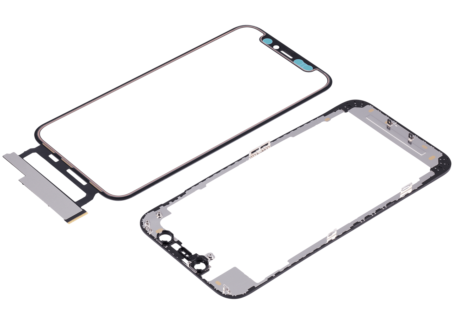 4 in 1 Short Flex (Digitizer Touch With Glass + OCA + Frame Pre-installed) For iPhone 12 Mini (OCA Master)