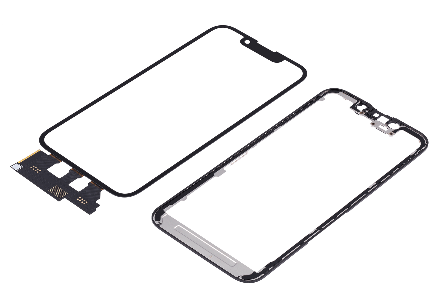 4 in 1 Short Flex (Digitizer Touch With Glass + OCA + Frame Pre-installed) For iPhone 13 Mini (OCA Master)