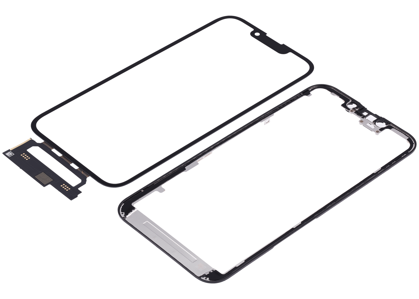 4 in 1 Short Flex (Digitizer Touch With Glass + OCA + Frame Pre-installed) For iPhone 13 (OCA Master)