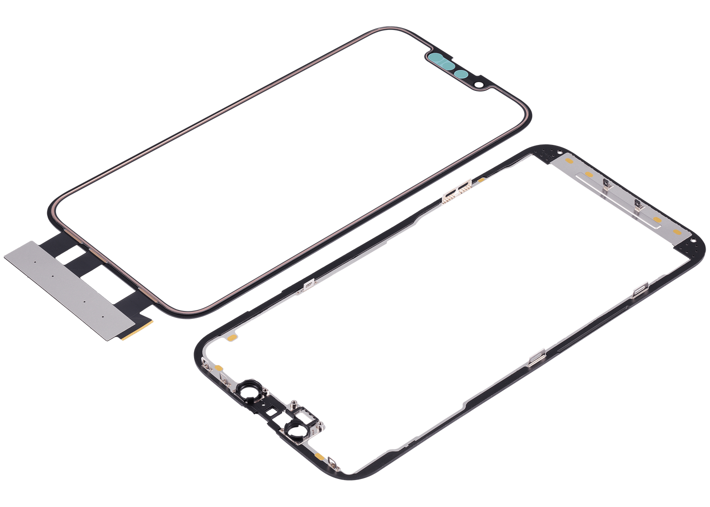 4 in 1 Short Flex (Digitizer Touch With Glass + OCA + Frame Pre-installed) For iPhone 13 Pro (OCA Master)
