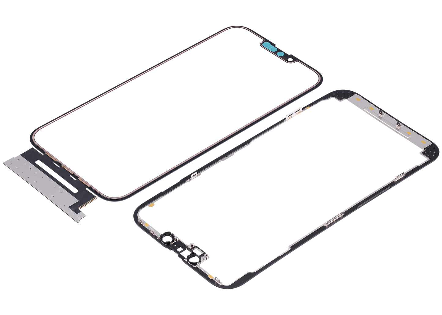 4 in 1 Short Flex (Digitizer Touch With Glass + OCA + Frame Pre-installed) For iPhone 13 Pro Max (OCA Master)