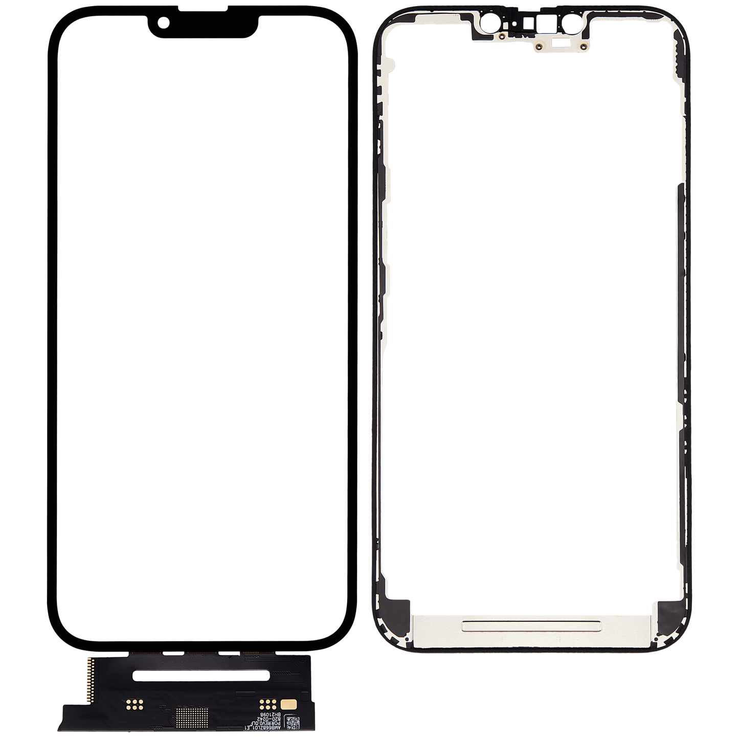 4 in 1 Short Flex (Digitizer Touch With Glass + OCA + Frame Pre-installed) For iPhone 13 Pro Max (OCA Master)