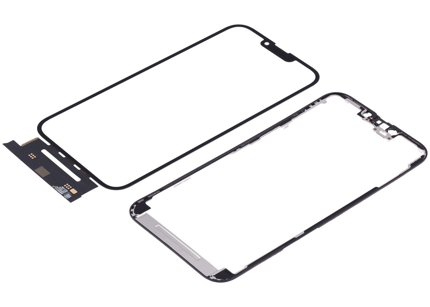4 in 1 Short Flex (Digitizer Touch With Glass + OCA + Frame Pre-installed) For iPhone 13 Pro Max (OCA Master)