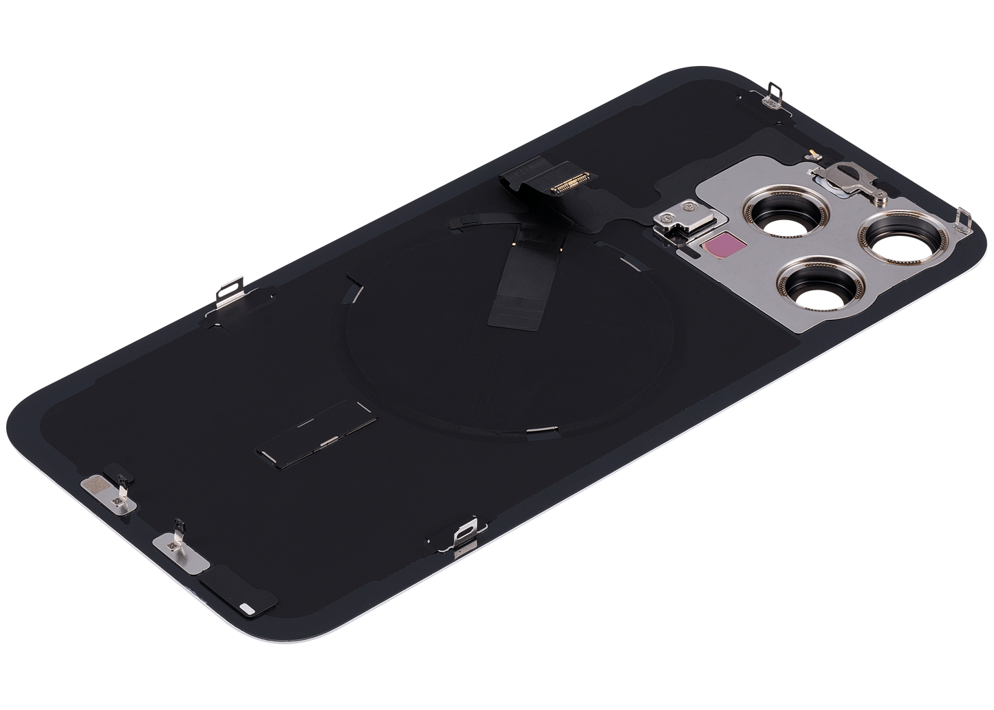 Back Glass w/ MagSafe Magnet & NFC & Flashlight Flex For iPhone 15 Pro Max (Used OEM Pull: Grade A) (White Titanium)