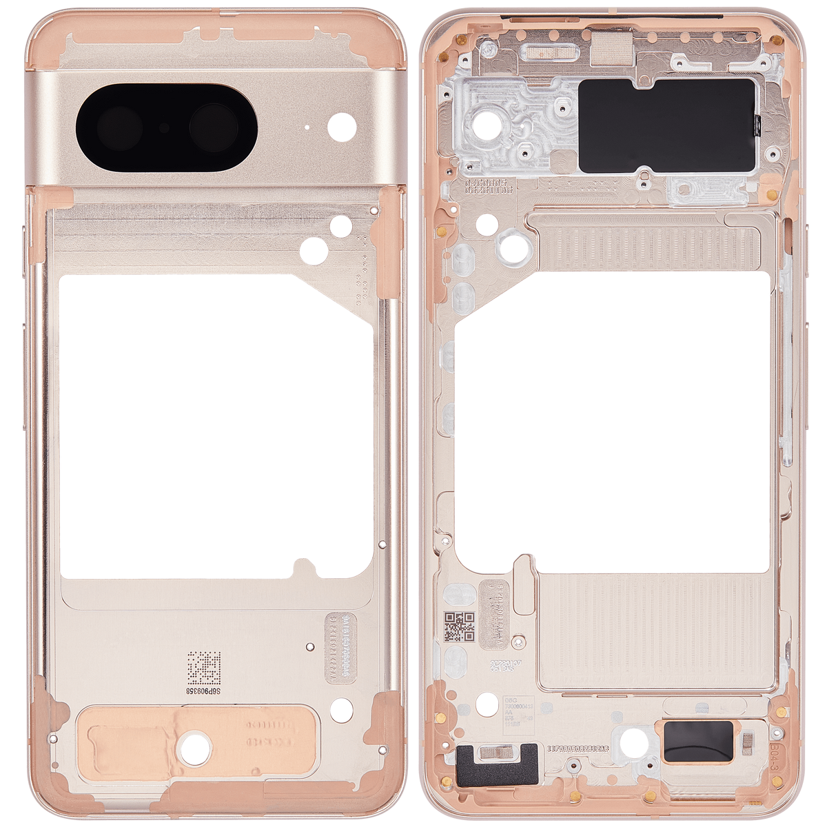 Mid-Frame Housing For Google Pixel 8 (Rose) - repair component detailed angle