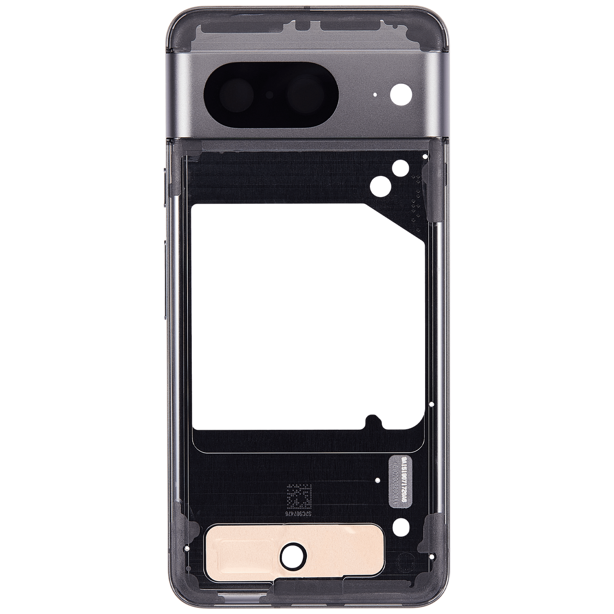 Mid-Frame Housing For Google Pixel 8 (Obsidian) - repair component detailed angle