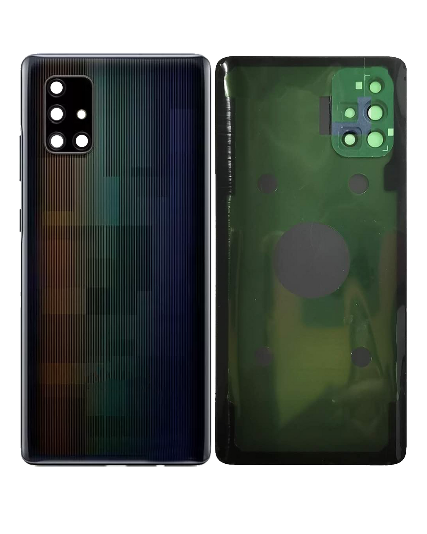 Back Cover Glass With Camera Lens Samsung Galaxy A71 5G (A716U / 2020) (Service Pack) (Prism Cube Black)