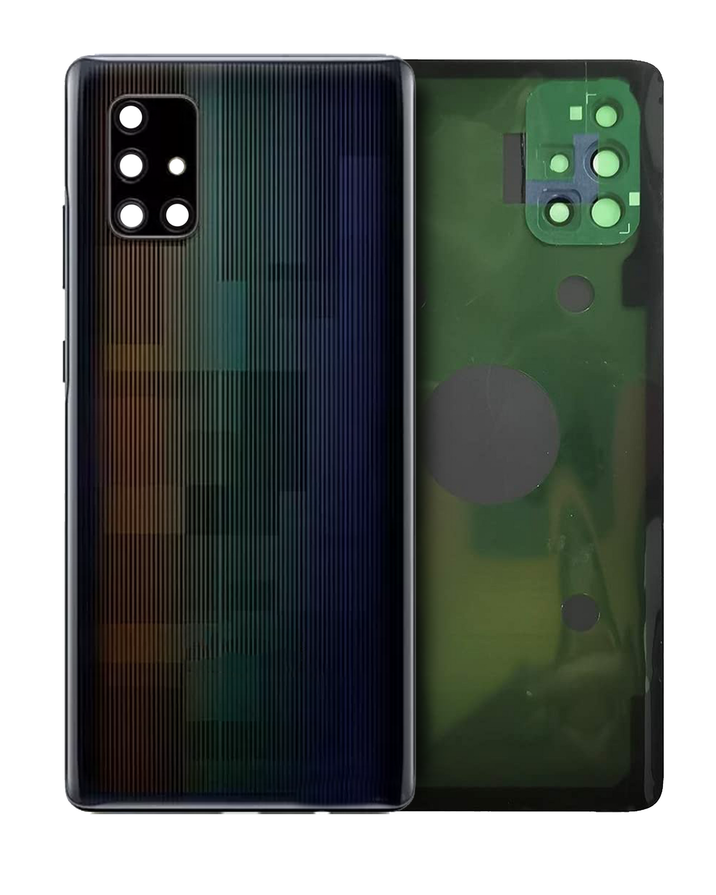 Back Cover Glass With Camera Lens Samsung Galaxy A71 5G (A716U / 2020) (Service Pack) (Prism Cube Black)