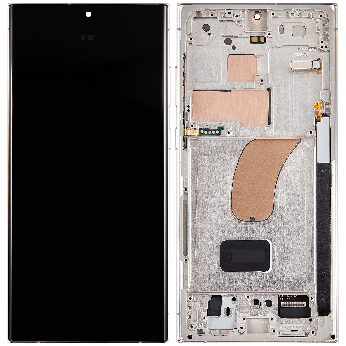OLED Assembly With Frame For Samsung Galaxy S23 Ultra (US & International) (Aftermarket Plus) (Cream)
