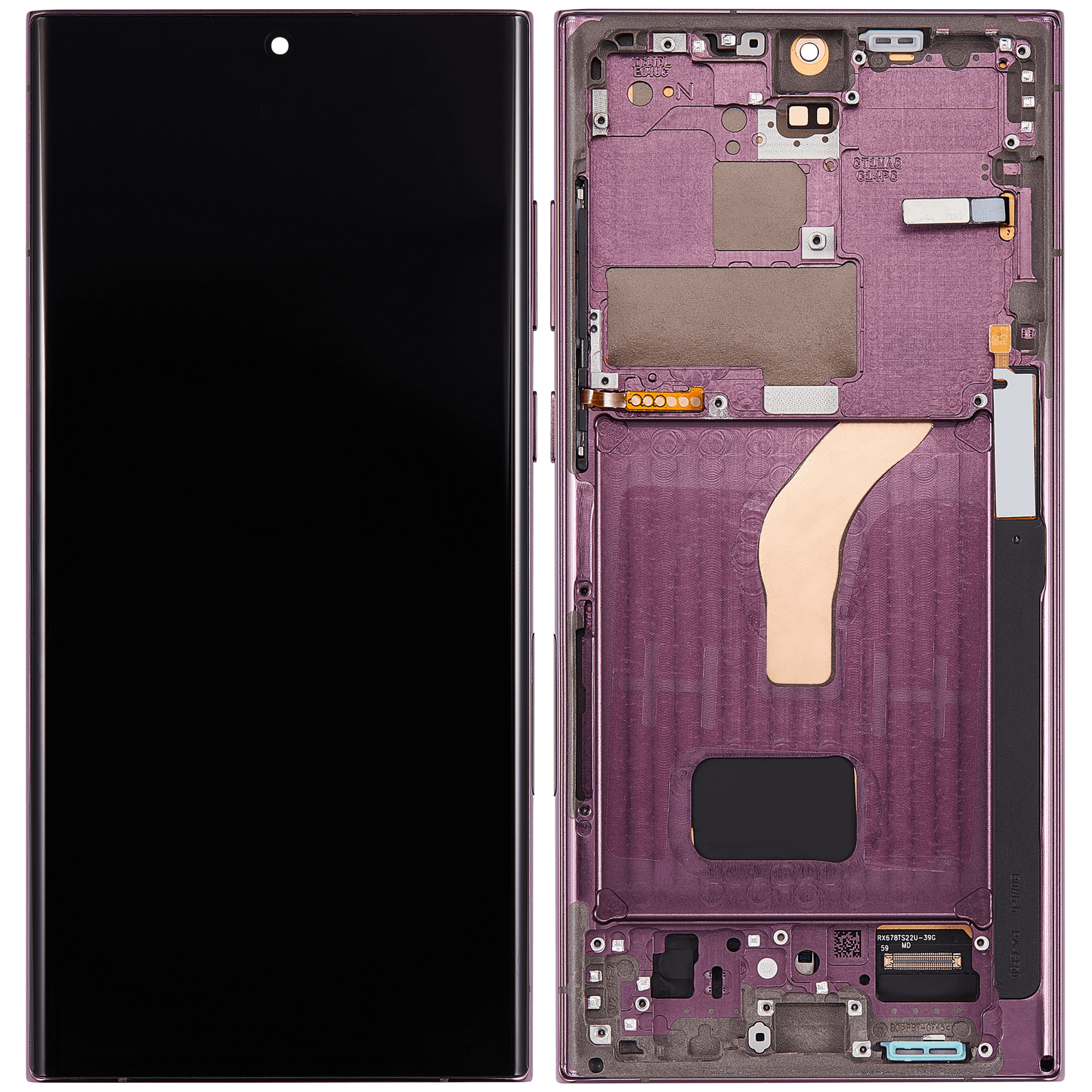 OLED Assembly With Frame For Samsung Galaxy S22 Ultra 5G (Service Pack) (Burgundy)