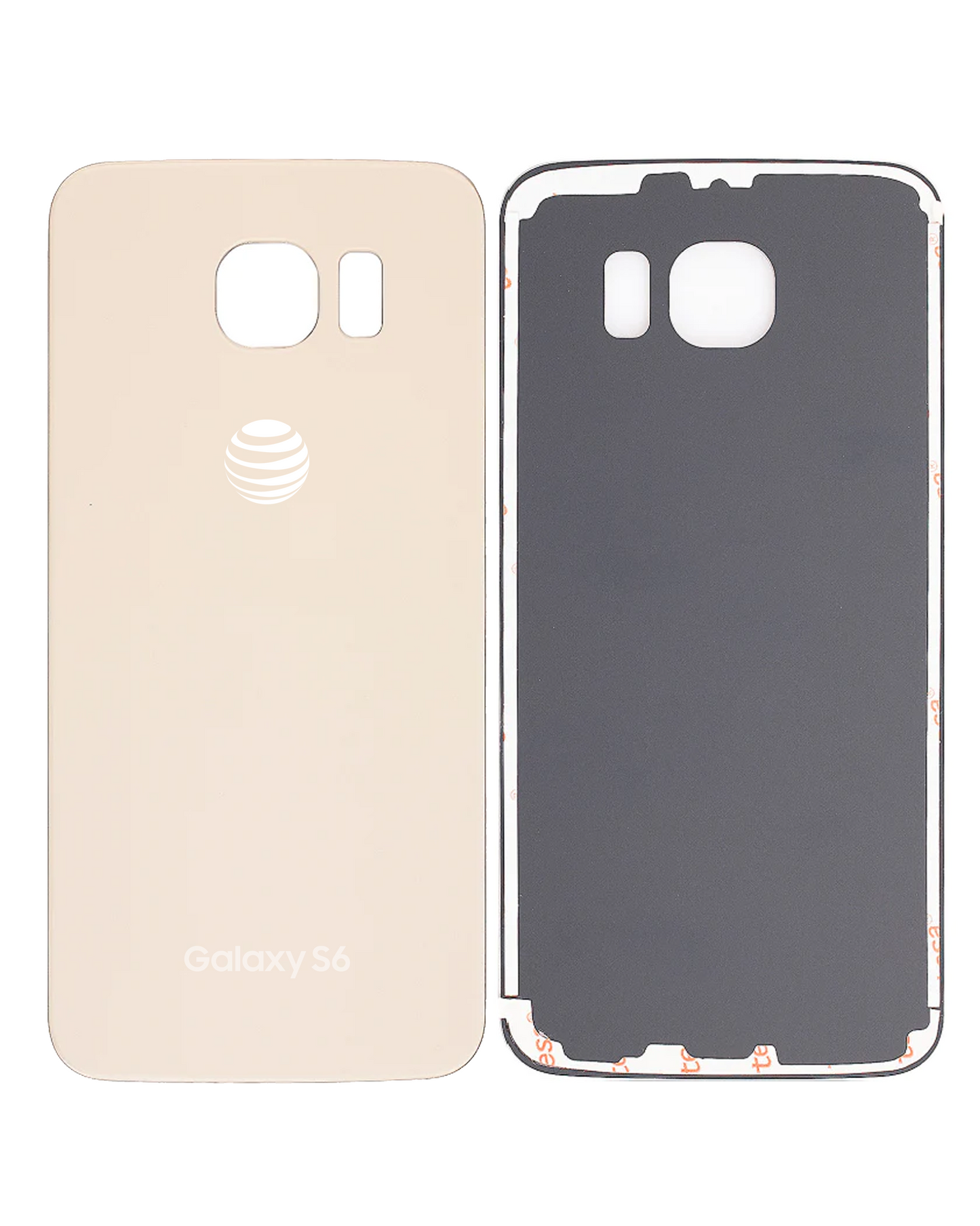 Back Cover Glass For Samsung Galaxy S6 ( AT&T Logo) (Used OEM Pull: Grade A) (Gold Platinum)