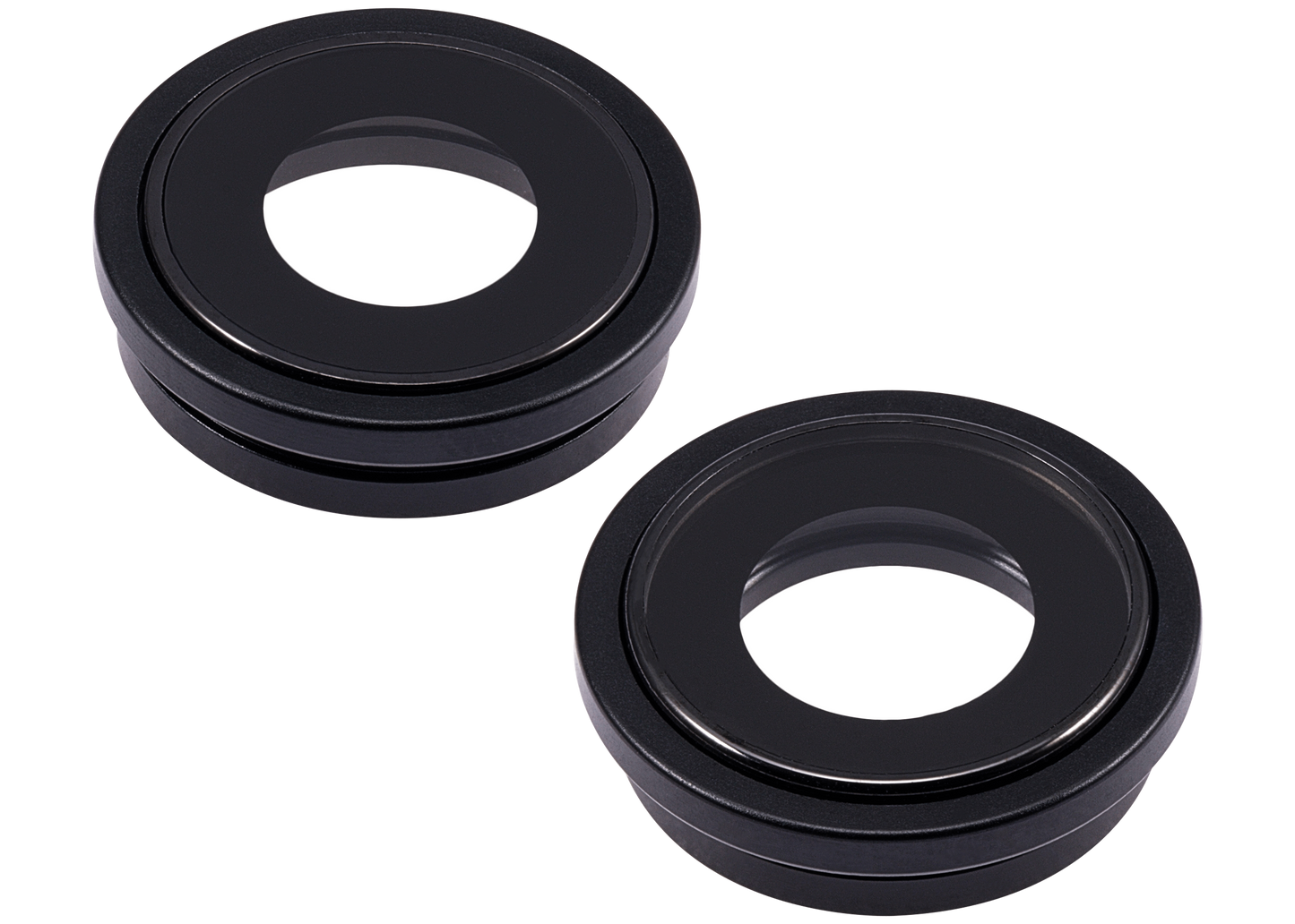 Back Camera Lens With Bracket & Bezel For iPhone 15 / 15 Plus (2 Piece Set) (Premium) (Black)