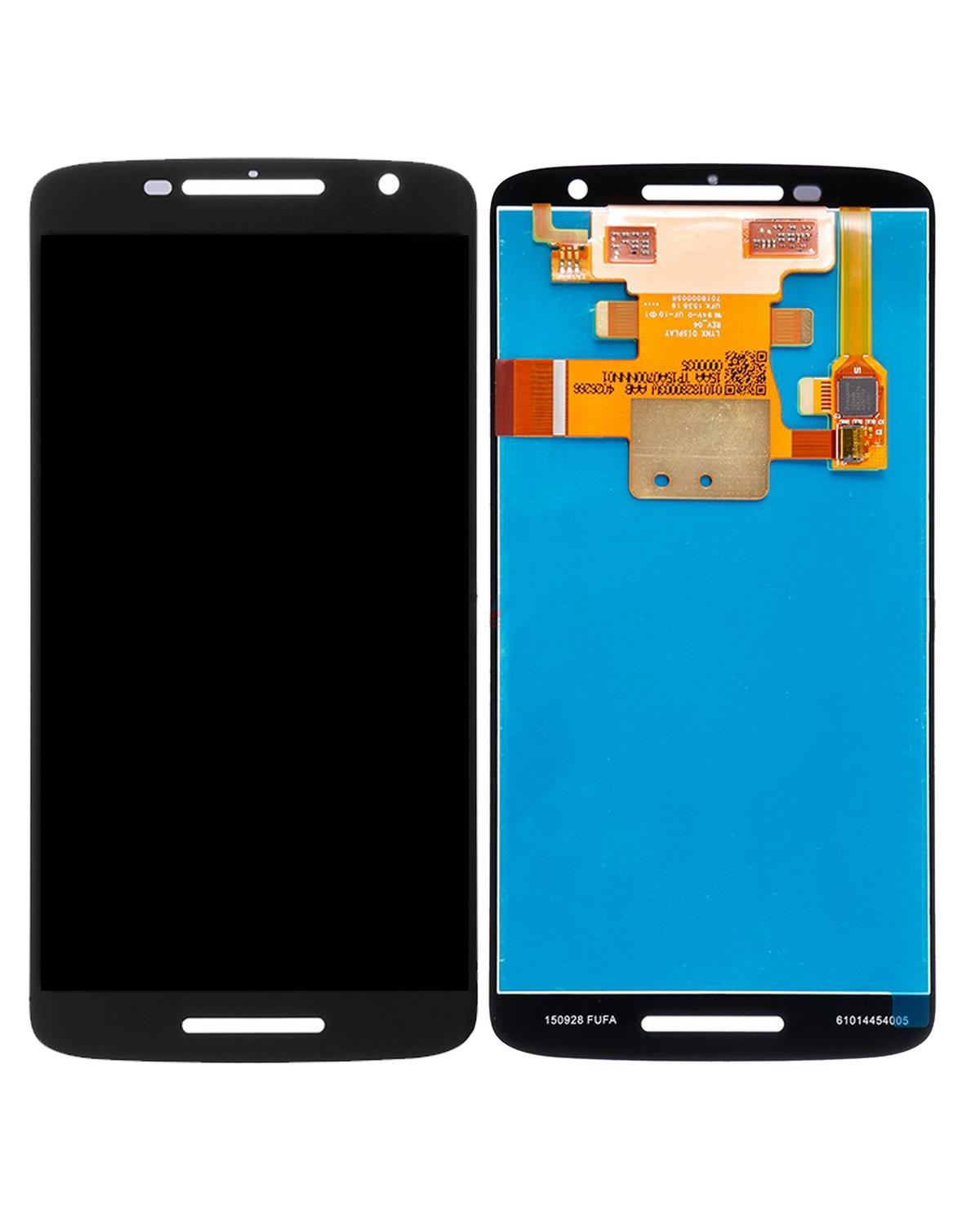 LCD Assembly Without Frame for Motorola Droid Maxx 2 (XT1565 / 2015) Genuine OEM Black - phone replacement part close-up, SKU 107082052015, image 3