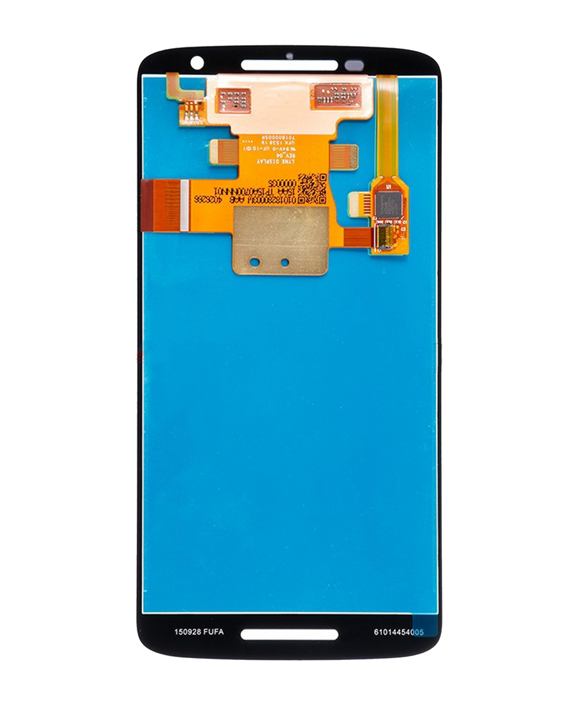 LCD Assembly Without Frame for Motorola Droid Maxx 2 (XT1565 / 2015) Genuine OEM Black - repair component detail angle, SKU 107082052015, image 4