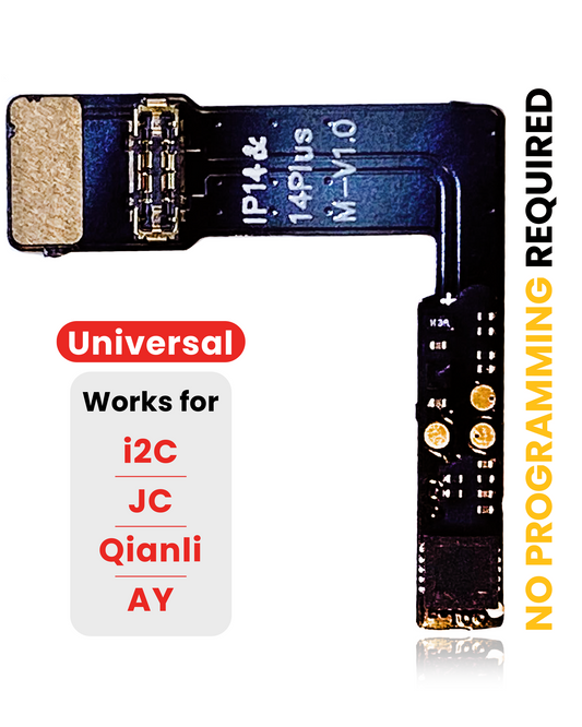 Pre-Programmed Universal Battery Tag-On Flex (Soldering Not Required) For iPhone 14 / 14 Plus (AmpSentrix) (With I2C, JCID, Qianli)