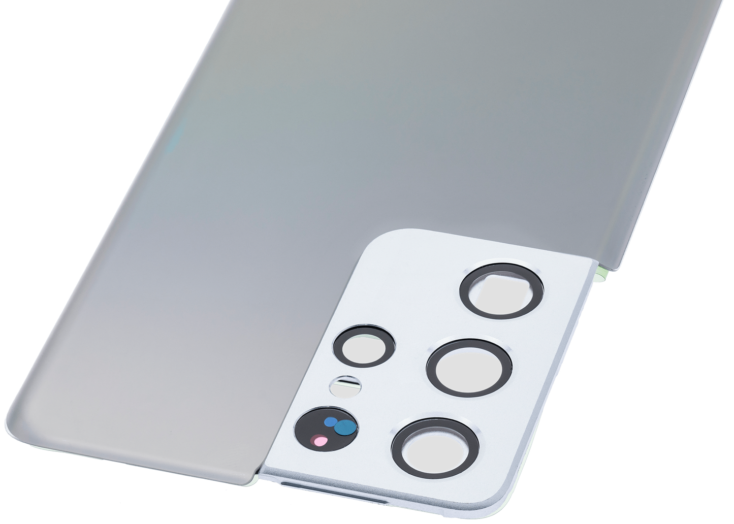 Back Cover Glass With Camera Lens For Samsung Galaxy S21 Ultra (Service Pack) (Phantom Silver)