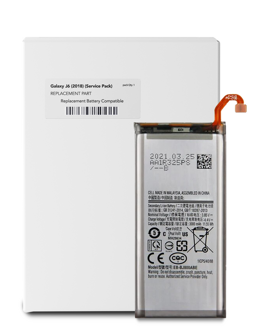 Replacement Battery For Samsung Galaxy J6 (J600 / 2018) (Service Pack) Samsung replacement part SKU 107082454512 product image 1