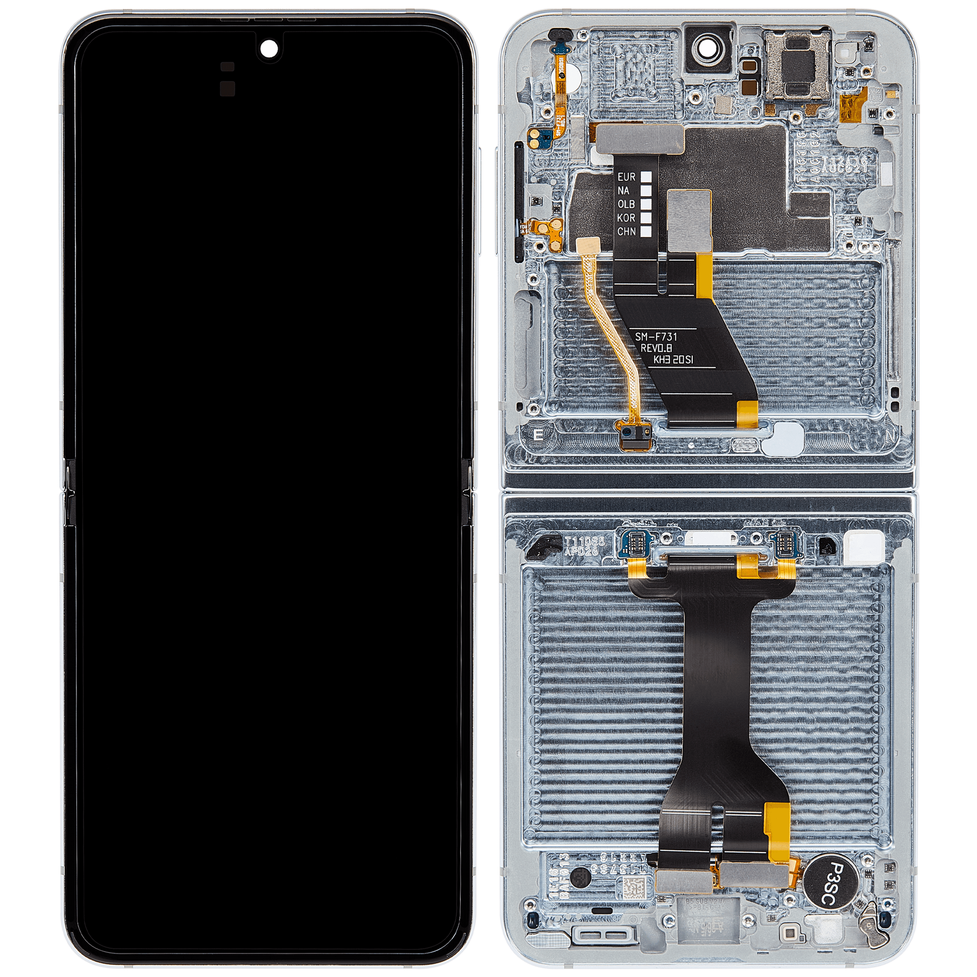 Inner OLED Assembly With Frame For Samsung Galaxy Z Flip 5 5G (US & International) (Refurbished) (Blue) - View 7 | TechDrip Canada