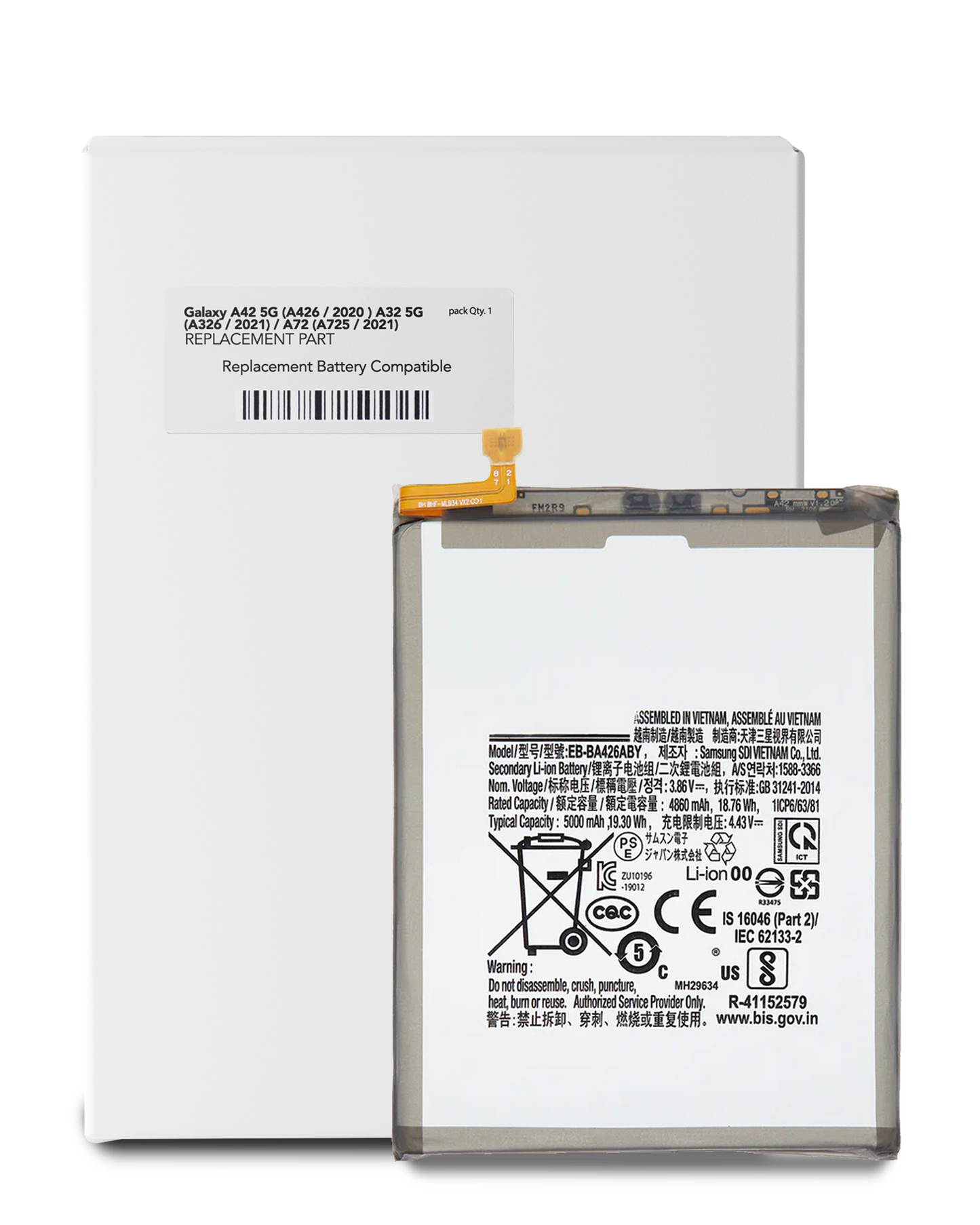 Replacement Battery For Samsung Galaxy A42 5G (A426 / 2020) A32 5G (A326 / 2021) / A72 (A725 / 2021) (Service Pack)