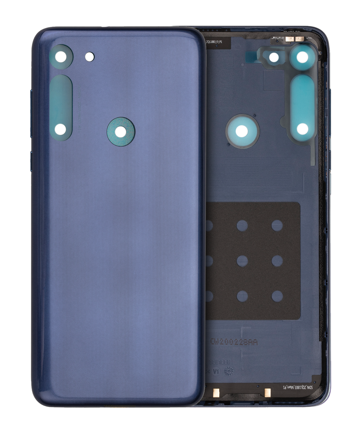 Back cover Glass For Motorola Moto G8 (XT2045-1 / 2020) / G Fast (XT2045-3 / 2020) (Neon Blue) | compatible mobile phone replacement part | SKU 107085003915 | product image 1