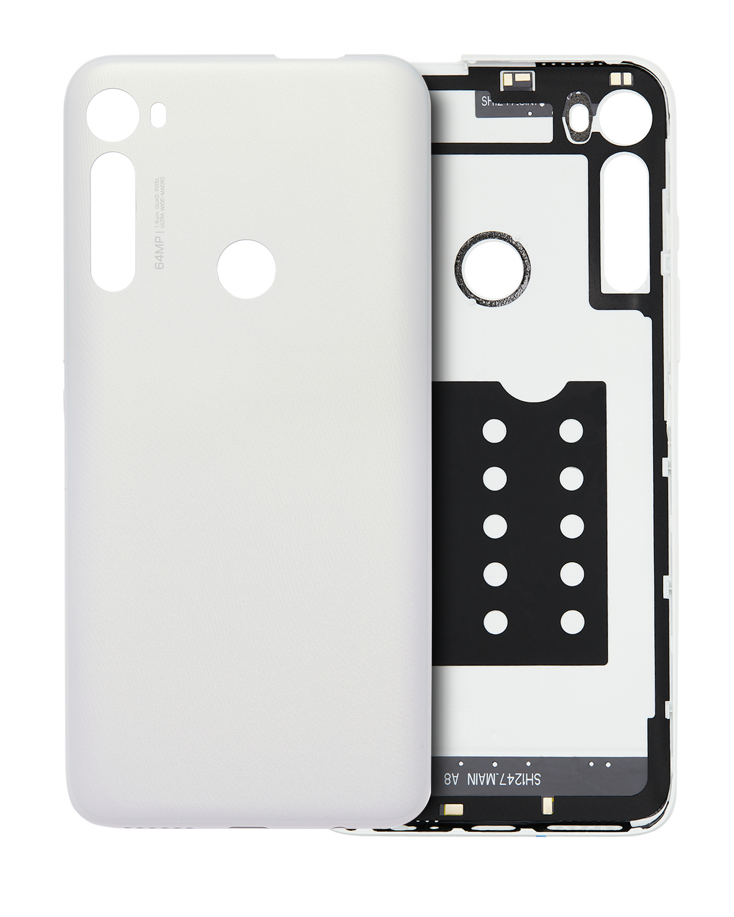 Back cover Glass For Motorola One Fusion Plus (XT2067 / 2020) (White) - Motorola replacement part - product image 1 - SKU 107082023729