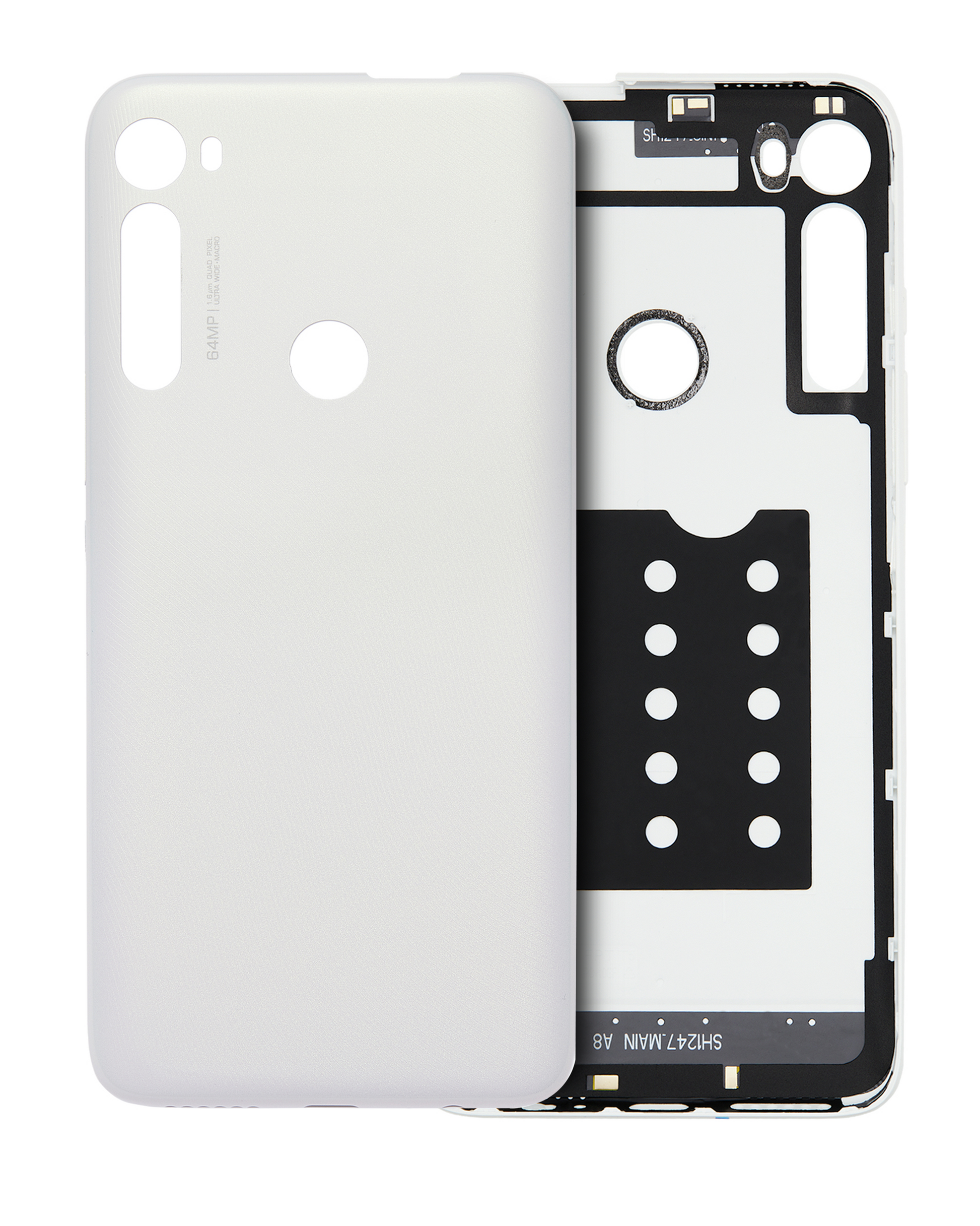 Back cover Glass For Motorola One Fusion Plus (XT2067 / 2020) (White) - Motorola replacement part - product image 1 - SKU 107082023729