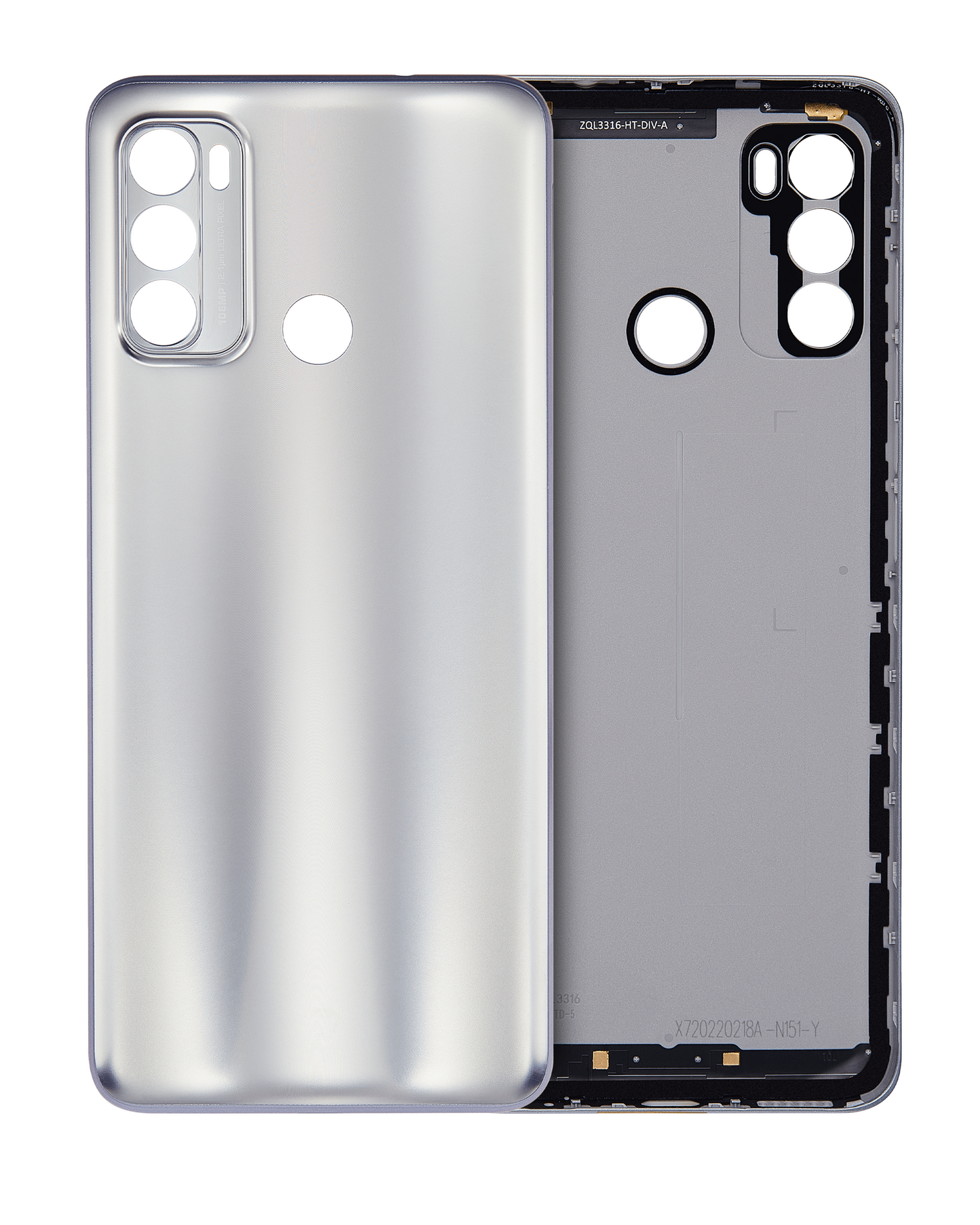 Back cover Glass For Motorola Moto G40 Fusion (XT2147-1 / 2021) (Silver) replacement part for compatible Motorola phone, SKU 107082023553, product image 1