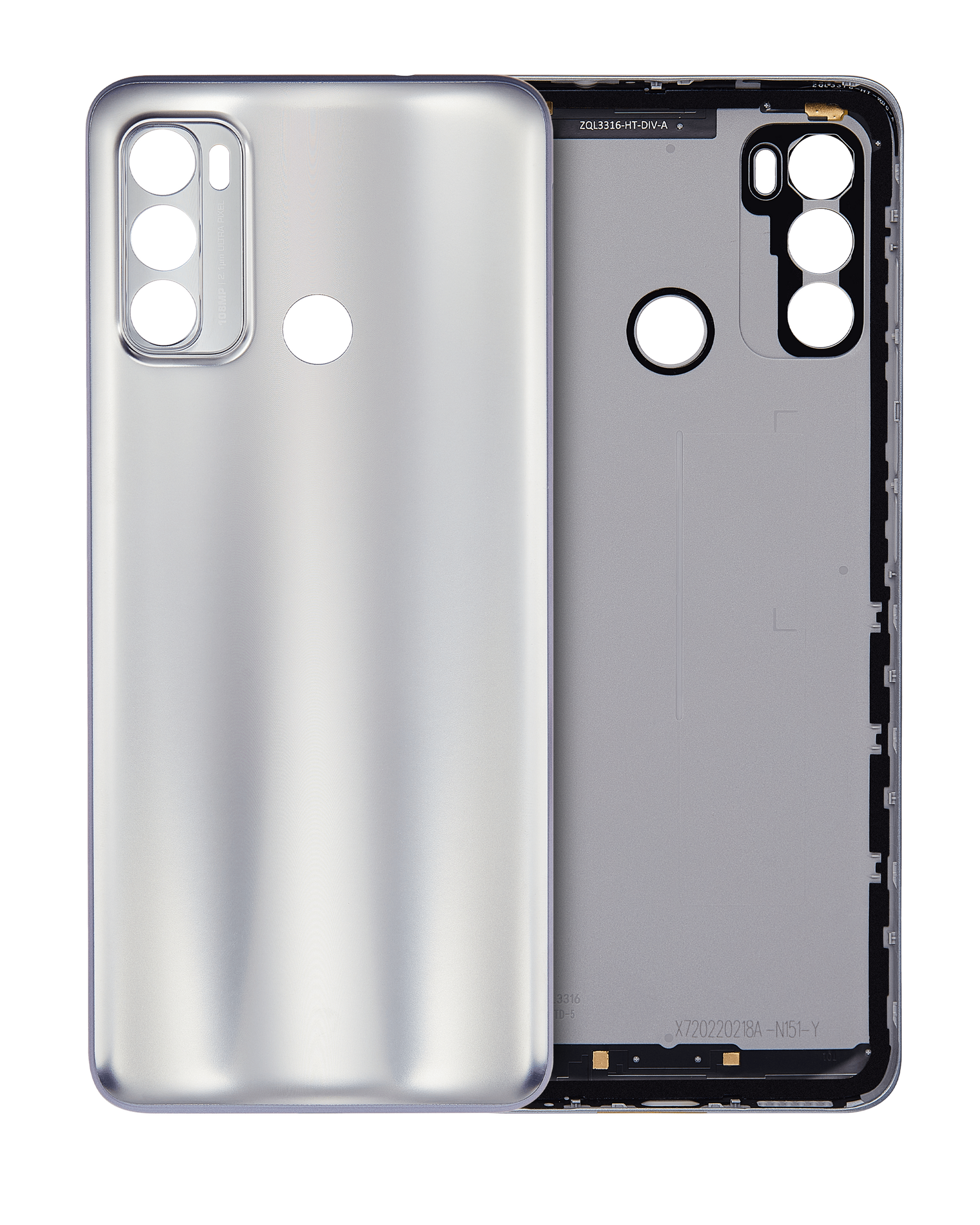 Back cover Glass For Motorola Moto G40 Fusion (XT2147-1 / 2021) (Silver) replacement part for compatible Motorola phone, SKU 107082023553, product image 1