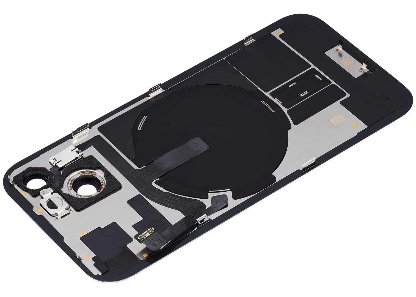 Back Glass w/ MagSafe Magnet & NFC & Flashlight Flex For iPhone 15 (Aftermarket) (Yellow) (No Logo)