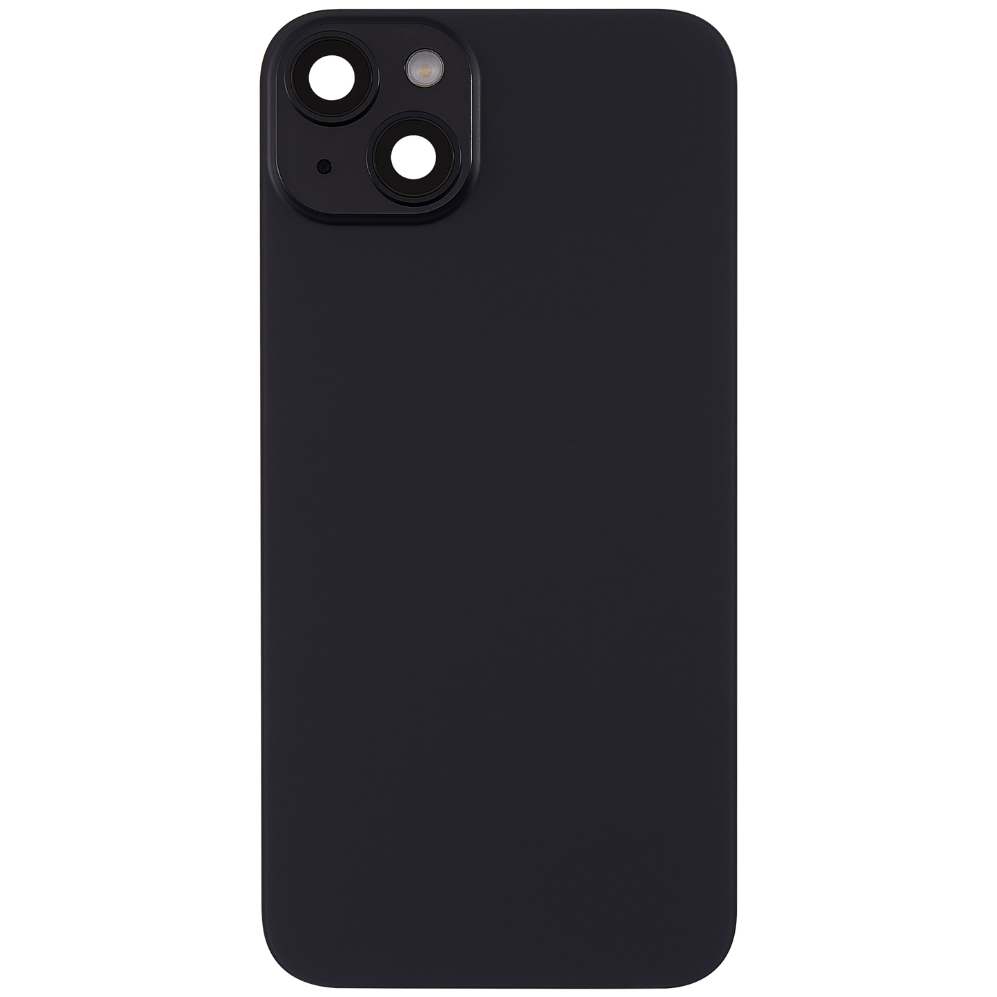 Back Glass w/ MagSafe Magnet & NFC & Flashlight Flex For iPhone 15 Plus (Aftermarket) (Black) (No Logo)