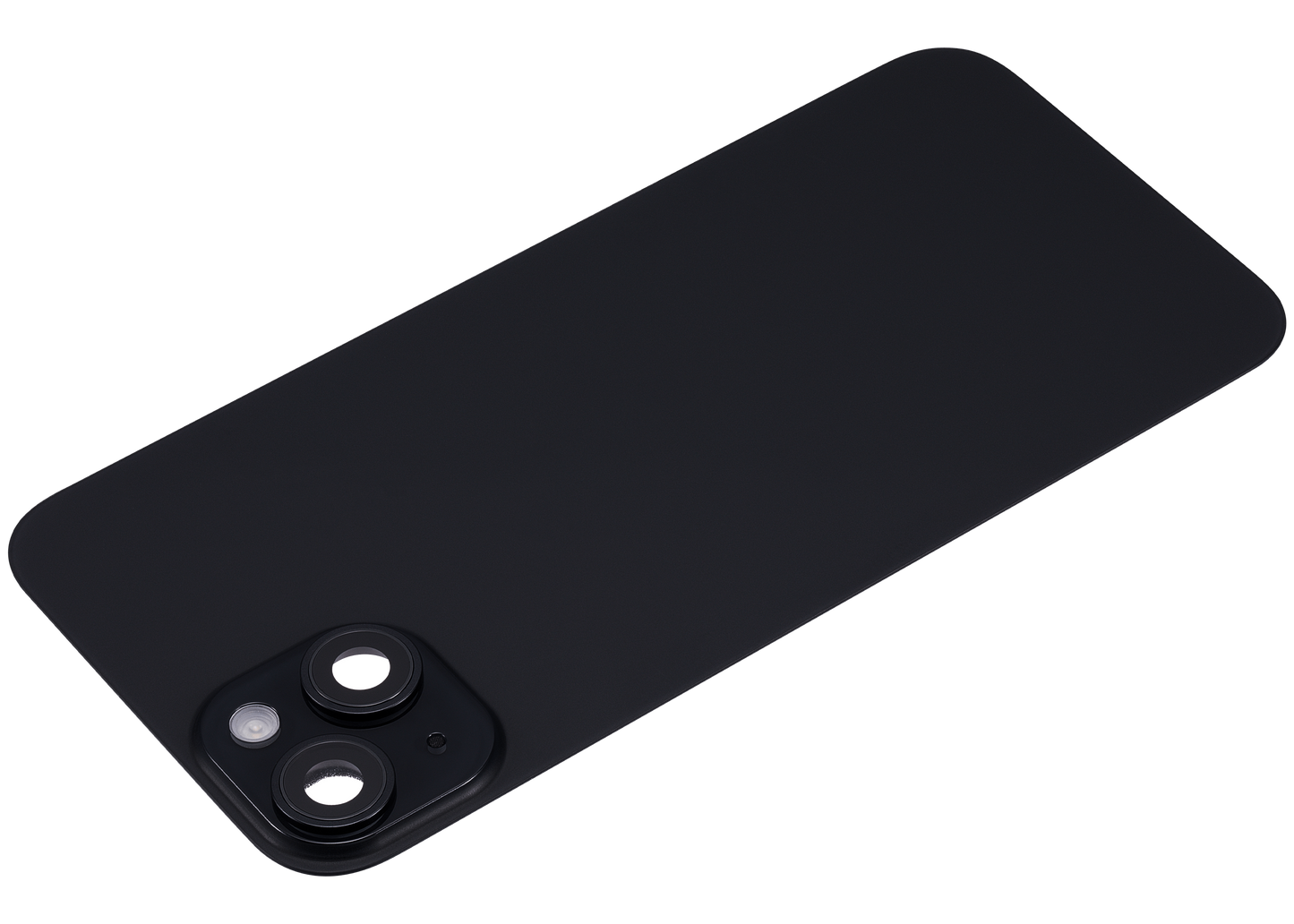 Back Glass w/ MagSafe Magnet & NFC & Flashlight Flex For iPhone 15 Plus (Aftermarket) (Black) (No Logo)