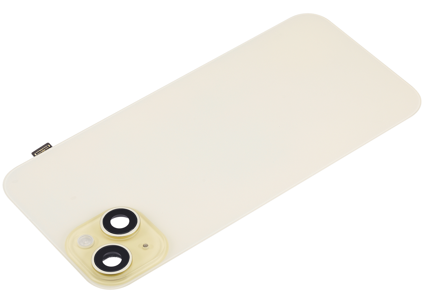 Back Glass w/ MagSafe Magnet & NFC & Flashlight Flex For iPhone 15 Plus (Aftermarket) (Yellow) (No Logo)