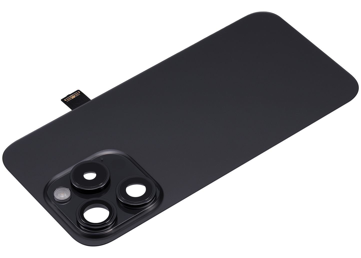 Back Glass w/ MagSafe Magnet & NFC & Flashlight Flex For iPhone 15 Pro (Aftermarket) (Black Titanium) (No Logo)