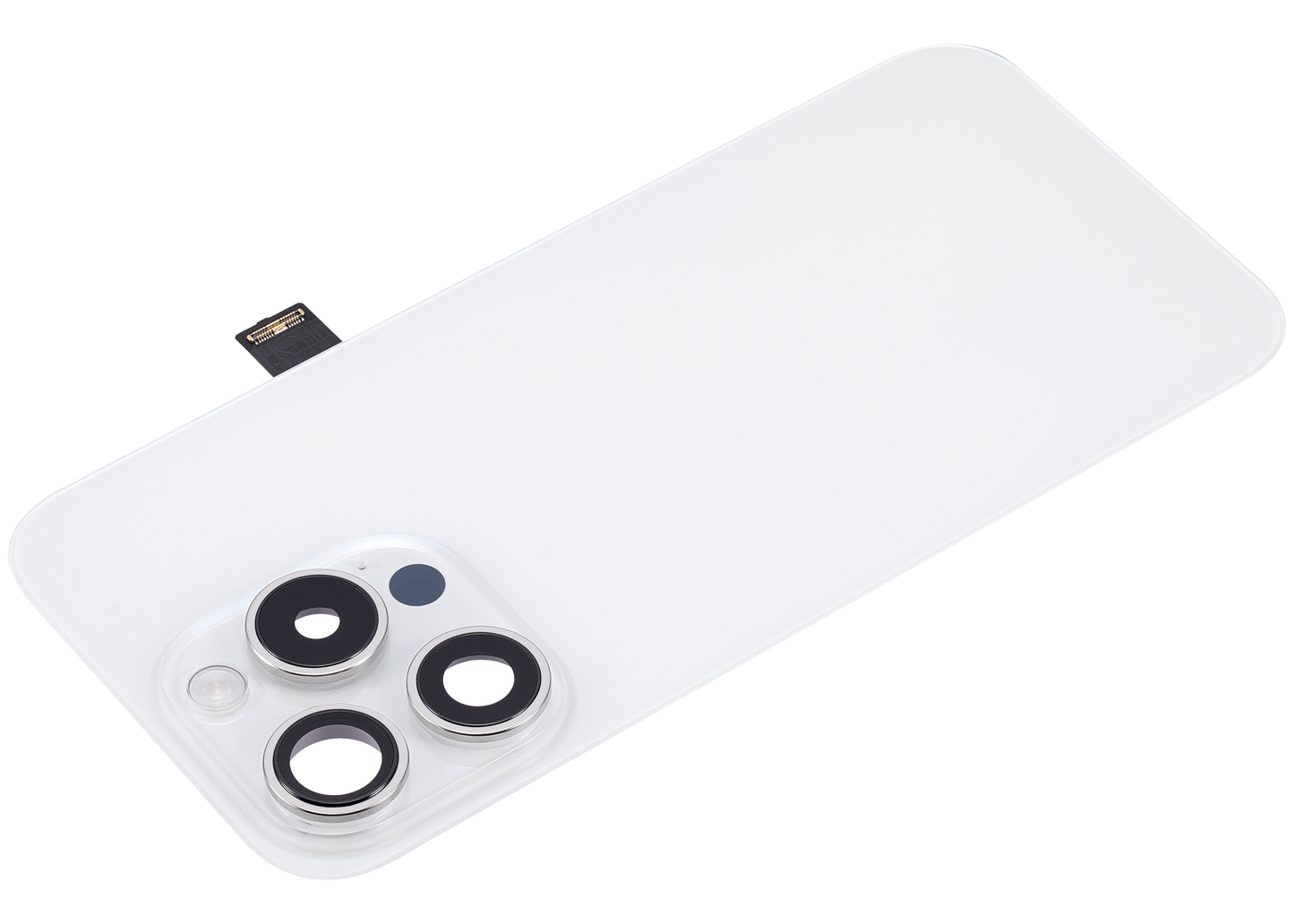 Back Glass w/ MagSafe Magnet & NFC & Flashlight Flex For iPhone 15 Pro (Aftermarket) (White Titanium) (No Logo)