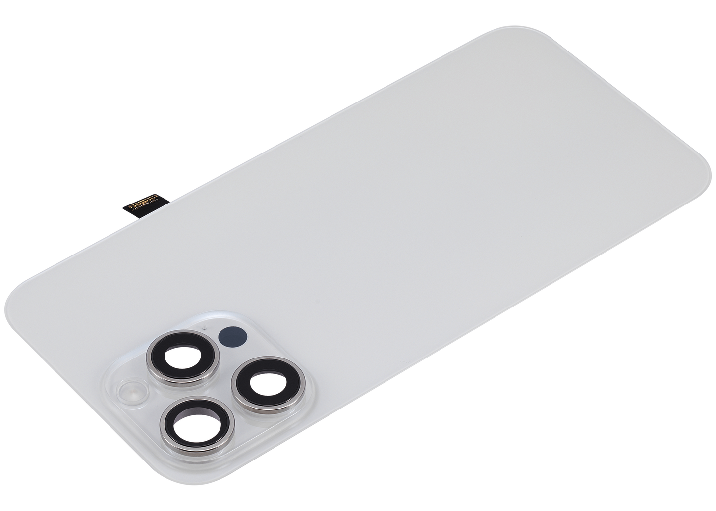 Back Glass w/ MagSafe Magnet & NFC & Flashlight Flex For iPhone 15 Pro Max (Aftermarket) (White Titanium) (No Logo)