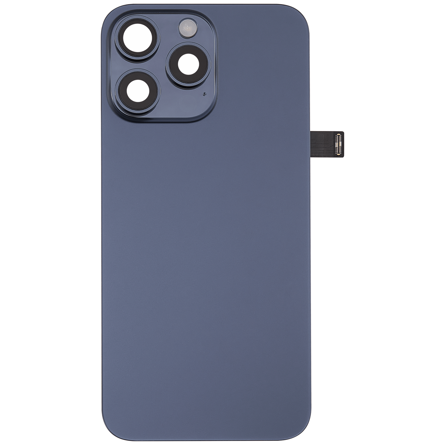 Back Glass w/ MagSafe Magnet & NFC & Flashlight Flex For iPhone 15 Pro Max (Aftermarket) (Blue Titanium) (No Logo)