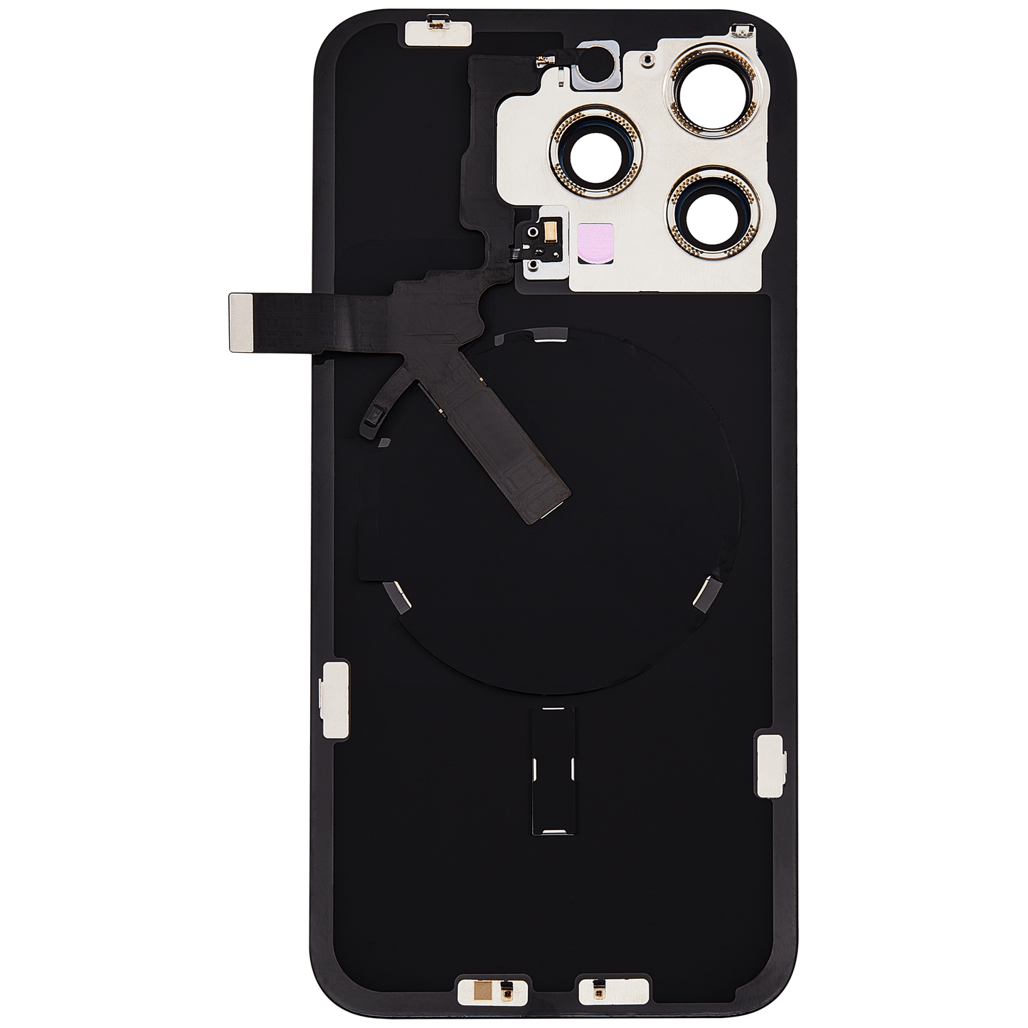 Back Glass w/ MagSafe Magnet & NFC & Flashlight Flex For iPhone 15 Pro Max (Aftermarket) (Blue Titanium) (No Logo)