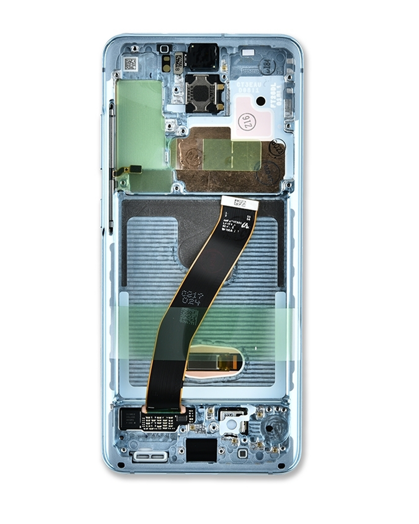OLED Assembly With Frame For Samsung Galaxy S20 5G (Non-Verizon 5G UW Frame) (Aftermarket Plus) (Cloud Blue)