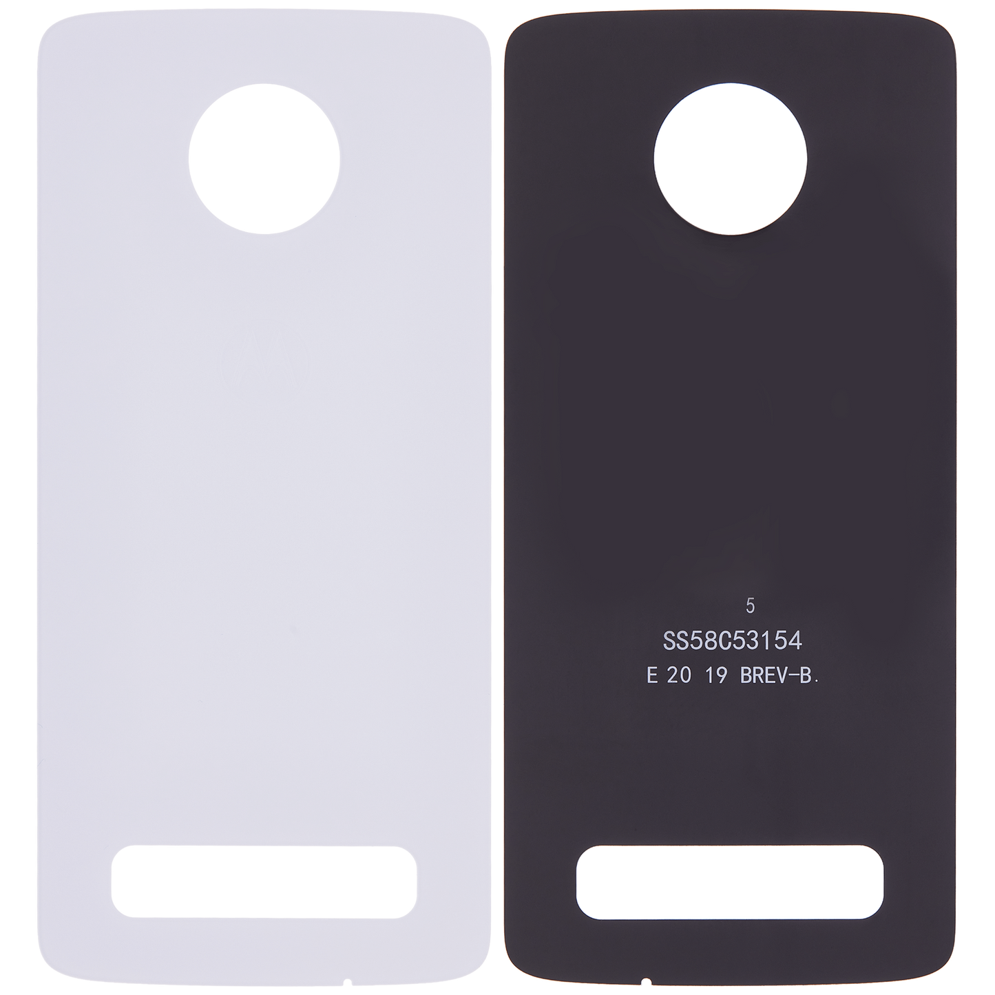 Back cover Glass For Motorola Moto Z4 (XT1980-3 / XT1980-4 / 2019) (Genuine OEM) (White) - Motorola replacement part, secondary detail view, SKU 107082049311