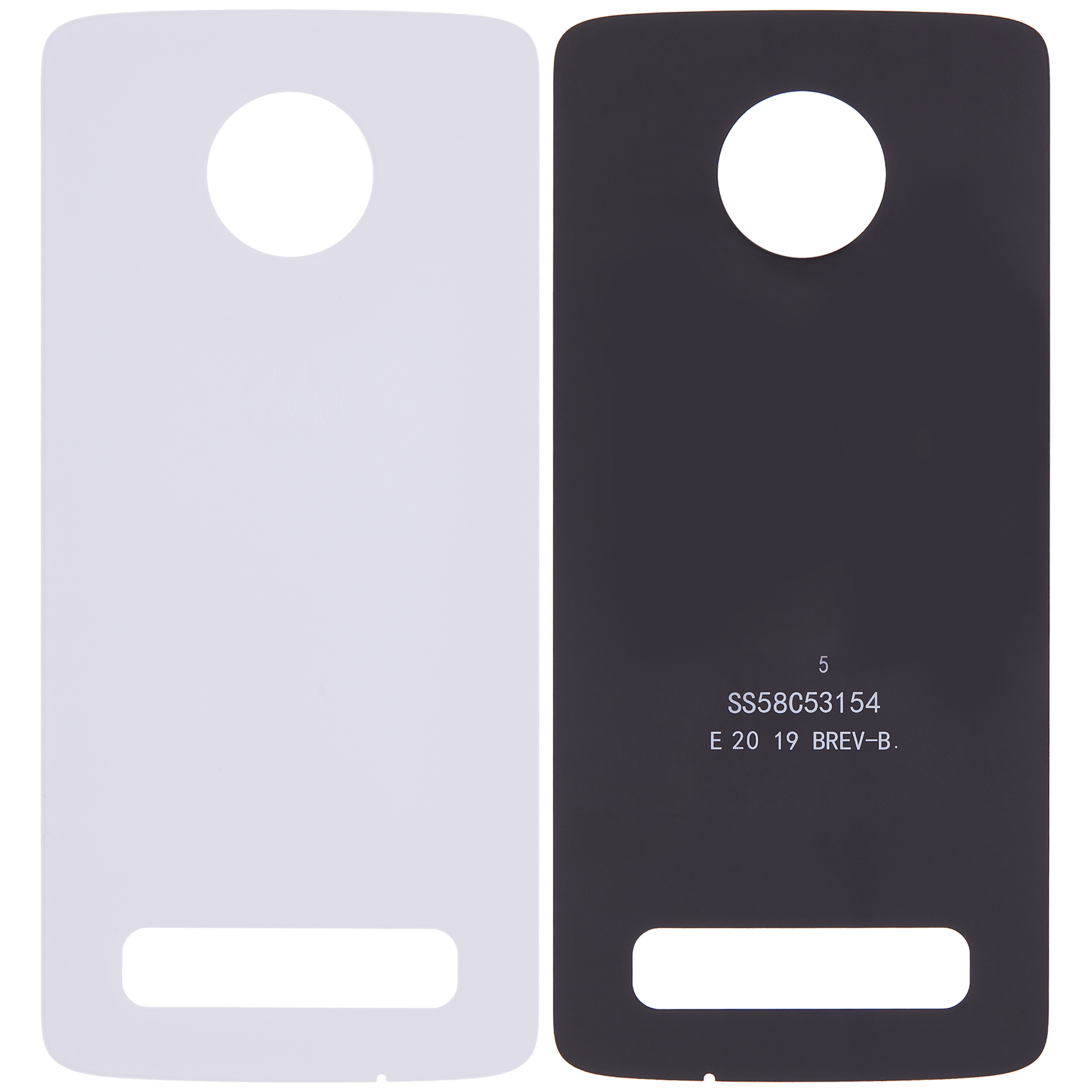 Back cover Glass For Motorola Moto Z4 (XT1980-3 / XT1980-4 / 2019) (Genuine OEM) (White) - Motorola replacement part, secondary detail view, SKU 107082049311