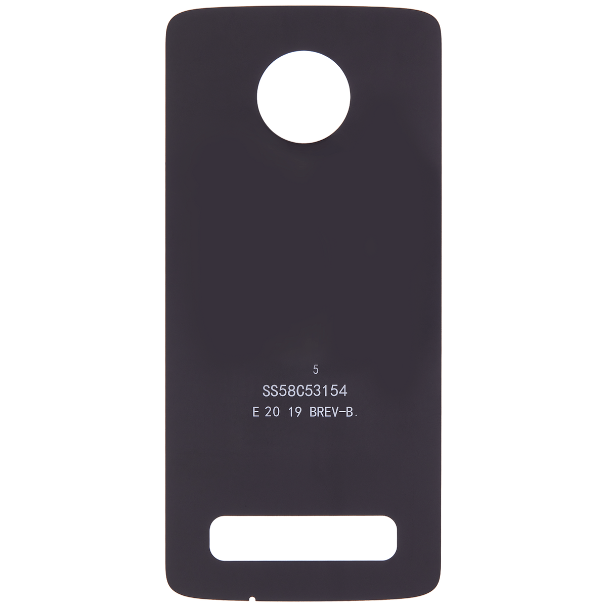 Back cover Glass For Motorola Moto Z4 (XT1980-3 / XT1980-4 / 2019) (Genuine OEM) (White) - Motorola replacement part, component detail view, SKU 107082049311