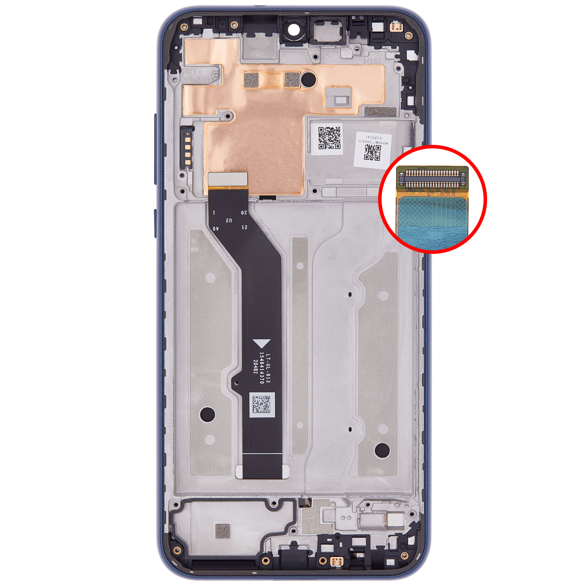 LCD Assembly With Frame For Motorola Moto E (XT2052 / 2020) (Genuine OEM) (Midnight Blue) - image 8