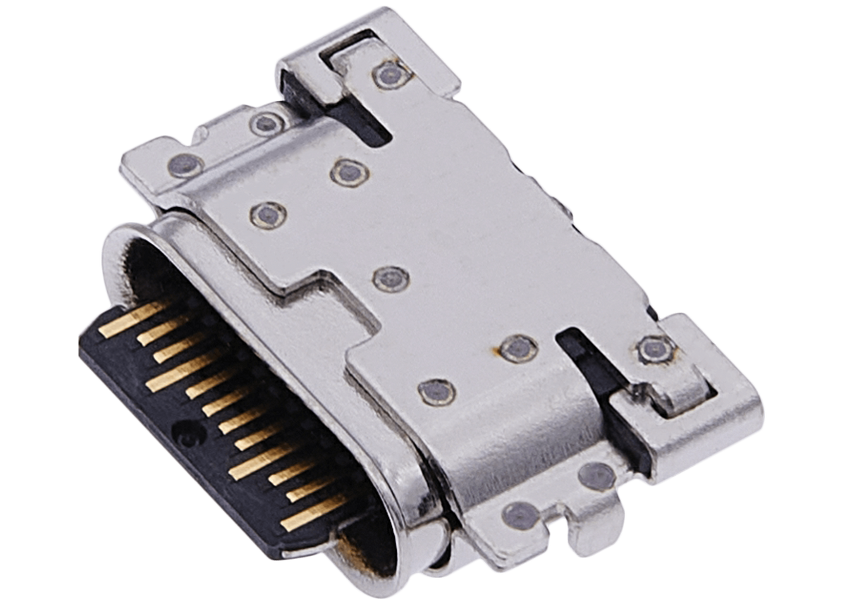Charging Port For Motorola Moto Z4 (XT1980 / 2019) (Soldering Required) (Genuine OEM) - Motorola replacement part, close-up replacement part view, SKU 107082049247
