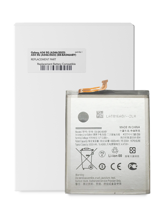 Replacement Battery For Samsung Galaxy A34 5G / A54 5G replacement part - cell phone parts canada