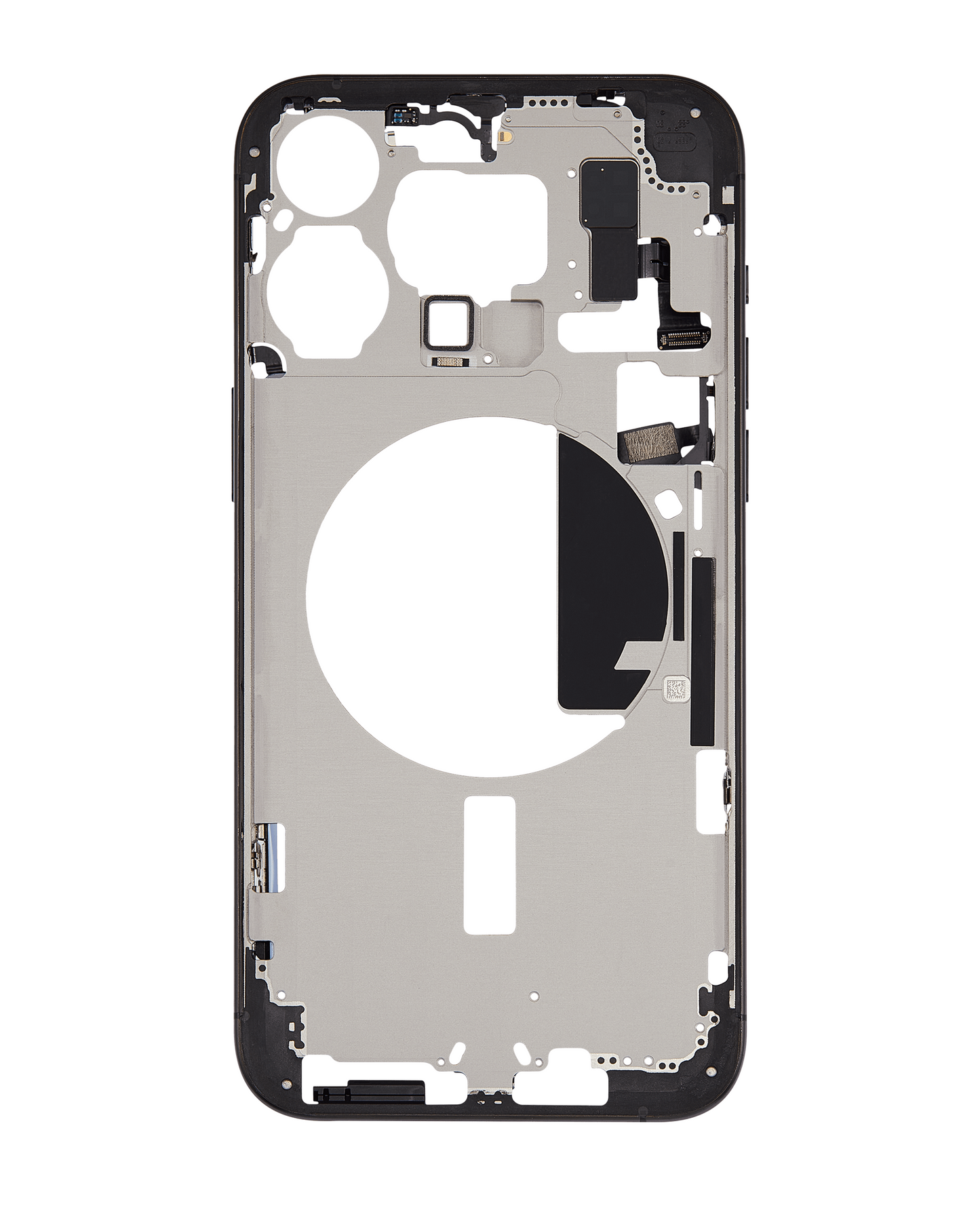 Mid-Frame Housing W/ Small Parts For iPhone 15 Pro Max (US Version) (Used OEM Pull: Grade C) (Black Titanium)