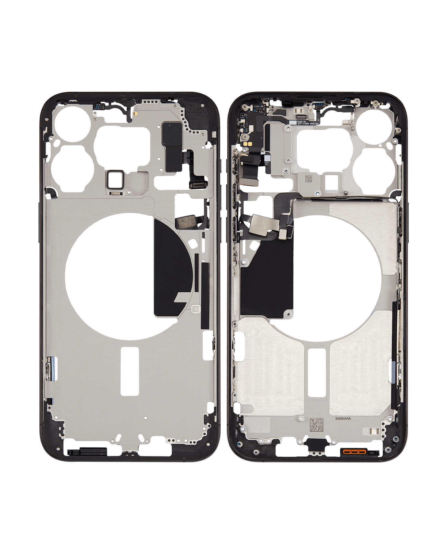 Mid-Frame Housing W/ Small Parts For iPhone 15 Pro Max (US Version) (Used OEM Pull: Grade C) (Black Titanium)