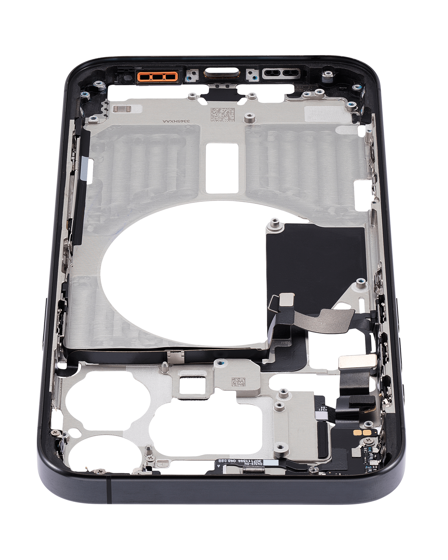 Mid-Frame Housing W/ Small Parts For iPhone 15 Pro Max (US Version) (Used OEM Pull: Grade C) (Black Titanium)