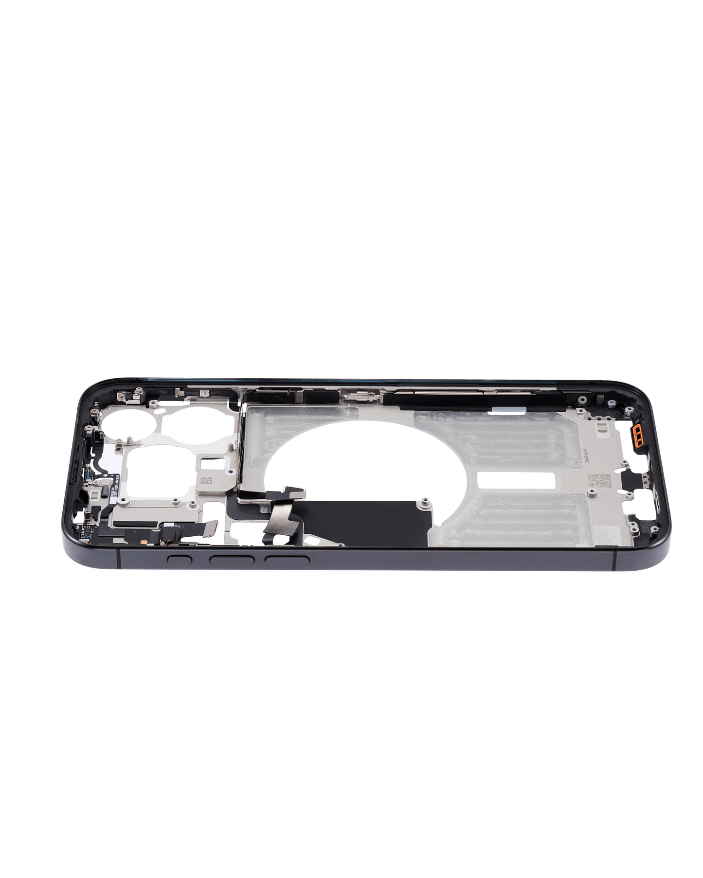 Mid-Frame Housing W/ Small Parts For iPhone 15 Pro Max (US Version) (Used OEM Pull: Grade C) (Black Titanium)